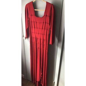 Linda Lundstrom Dress Red Long Sleeve Fitted Bodycon long Gown Size 8 NEW Canada